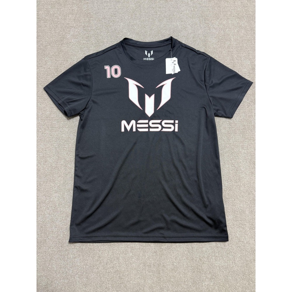 Messi Shirt‎ Mens XS Black Pink Performance Soccer Football 10 Logo Athletic Tee